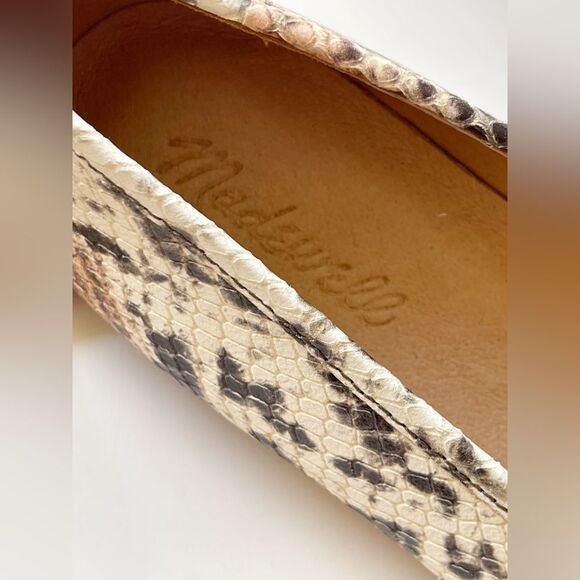 Madewell The Adelle Snakeskin Embossed Leather Ballet Flats Size 8.5 like new - Picture 6 of 9